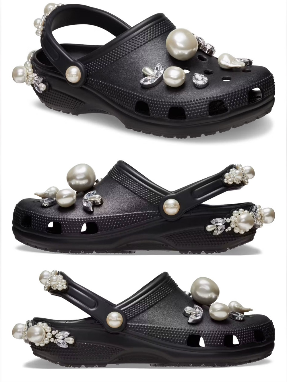 SIMONE ROCHA x CROCS Classic Clog in Black Pearls Rhinestones Limited Edition - Picture 7 of 12